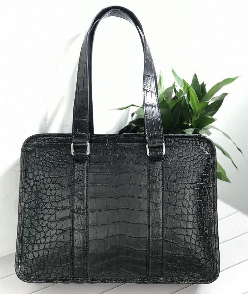Luxury Bags Tote - New Crocodile Leather Laptop Bag Real