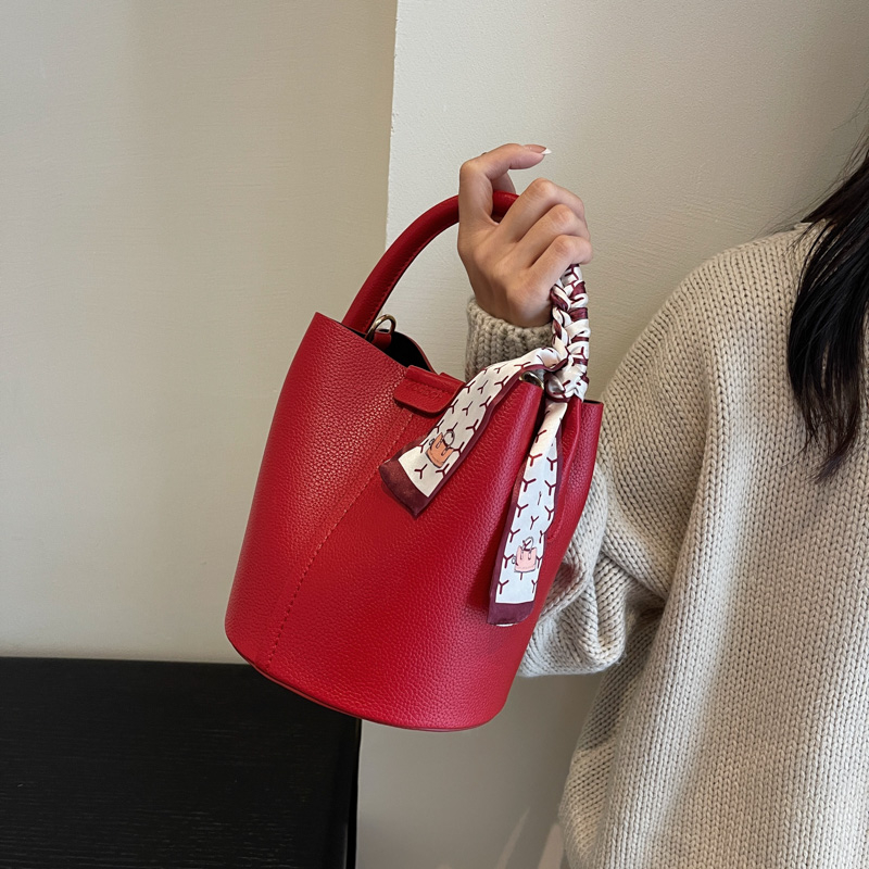 Red PU Bucket Shoulder and Cro - огляд і ціна Luxury Bags On Sales