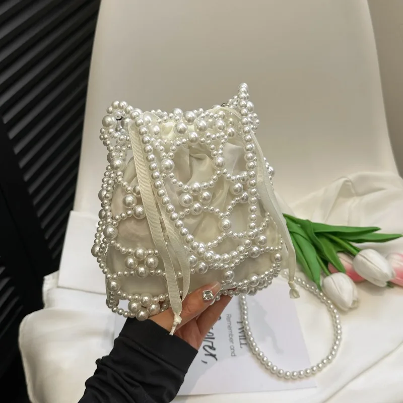 Beading White Bucket Shoulder  - огляд і ціна Luxury Bags On Sales