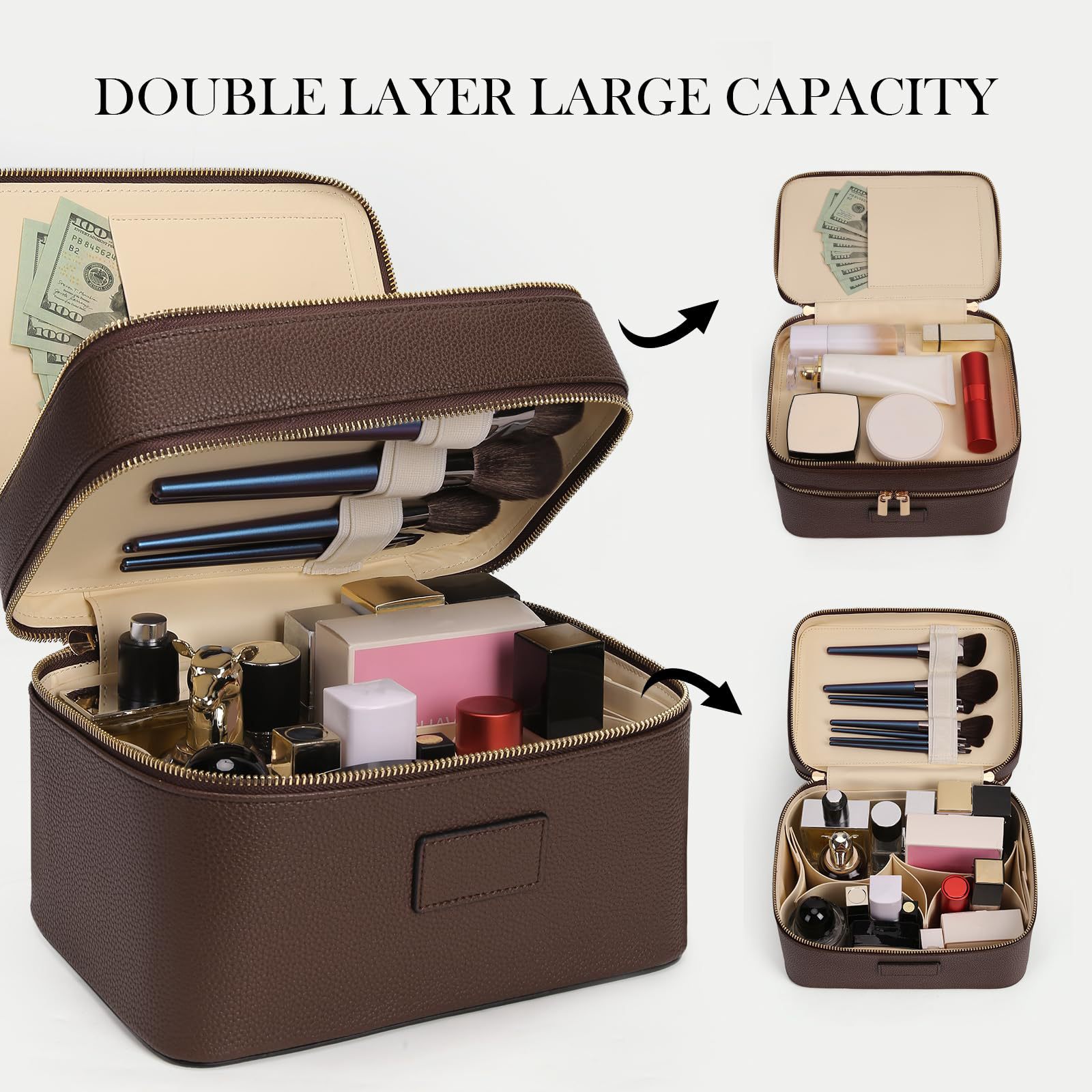 Large Capacity Double-layer Lu - огляд і ціна Luxury Bags Leather