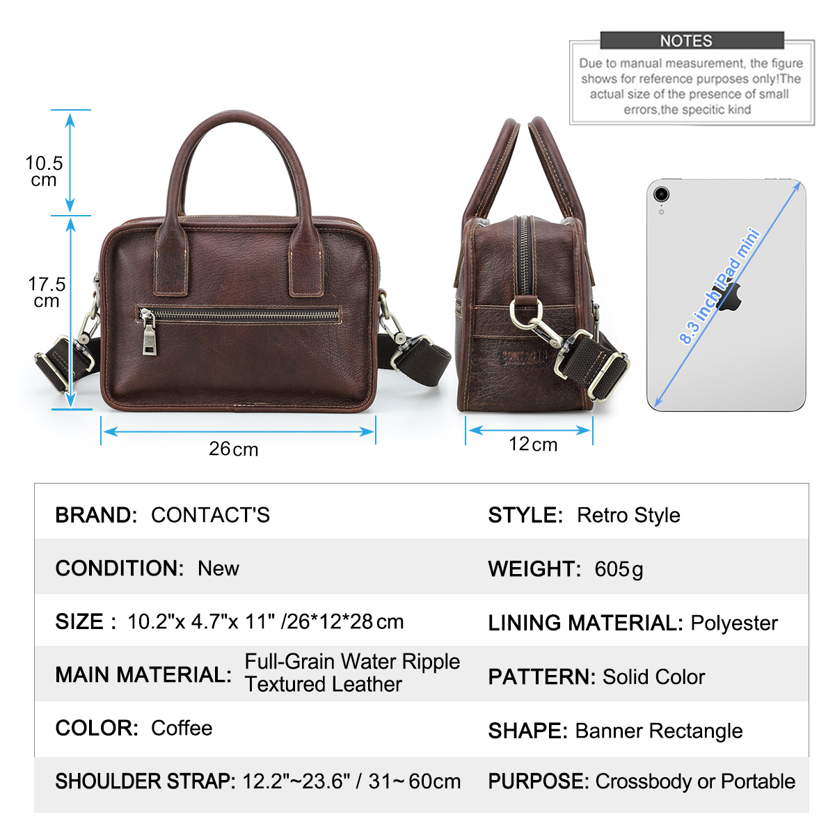 CONTACT'S Genuine Leather Men  - огляд і ціна Luxury Bags Tote